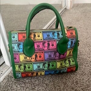 Colorful Money Print Handbag